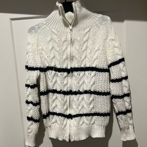Womens Knit Zip-Up Sweater